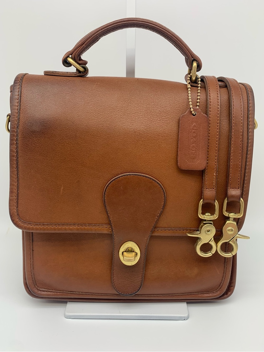 Coach Vintage Station Bag 5130 British Tan USA Leather Crossbody 1995 - Picture 3 of 16